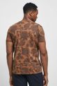 T-shirt bawełniany męski wzorzysty kolor brązowy 100 % Bawełna