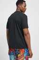 T-shirt bawełniany męski z domieszką elastanu by Basia Flores, Grafika Polska, kolor czarny czarny RS23.TSM652