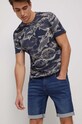 T-shirt bawełniany męski wzorzysty kolor granatowy RS23.TSM800 granatowy RS23