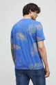 T-shirt bawełniany męski wzorzysty z domieszką elastanu kolor niebieski 95 % Bawełna, 5 % Elastan
