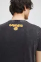 T-shirt bawełniany męski Garfield kolor czarny