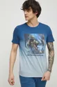 niebieski T-shirt bawełniany męski Star Wars kolor niebieski