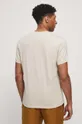T-shirt bawełniany męski z kieszonką kolor beżowy 100 % Bawełna