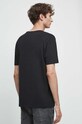 Odzież T-shirt bawełniany męski z nadrukiem z domieszką elastanu kolor czarny RS23.TSMA23 czarny