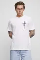 T-shirt bawełniany męski Tattoo Art by Natalia Osipa - Czornaja Ink, kolor biały 100 % Bawełna
