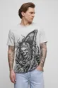 szary T-shirt bawełniany męski Tattoo Art by Maciej Puchała - Piekłowstąpienie, kolor szary