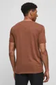T-shirt lniany gładki kolor brązowy 55 % Len, 45 % Wiskoza