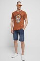 T-shirt bawełniany męski z nadrukiem kolor brązowy RS23.TSMB17 brązowy RS23