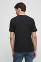 T-shirt bawełniany męski z nadrukiem z domieszką elastanu kolor czarny 95 % Bawełna, 5 % Elastan