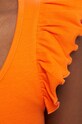 T-shirt bawełniany damski prążkowany z domieszką elastanu kolor pomarańczowy RS23.TTD901 pomarańczowy