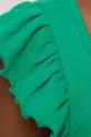 T-shirt bawełniany damski prążkowany z domieszką elastanu kolor zielony