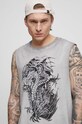 T-shirt bawełniany męski Tattoo Art by Natalia Osipa - Czornaja Ink, kolor szary szary RS23.TTMA59
