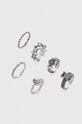 Prstýnky dámské stříbrná barva 5-pack stříbrná RS24.AKD203