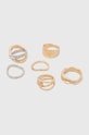 Pierścionki damskie z ozdobnymi elementami (5-pack) kolor multicolor 5-pack multicolor RS24.AKD301