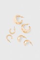 Kolczyki damskie o nieregularnym kształcie (3-pack) kolor złoty 3-pack złoty RS24.AKD504