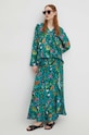Bluzka damska oversize wzorzysta kolor zielony RS24.BDD051 turkusowy RS24
