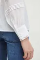 Bluzka damska z ozdobnymi wstawkami kolor biały Damski