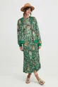 Bluzka damska wzorzysta z kolekcji Eviva L'arte kolor turkusowy 100 % Modal