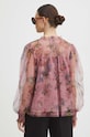 Bluzka damska tiulowa wzorzysta kolor różowy różowy RS24.BDD300