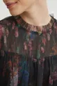 Bluzka damska tiulowa wzorzysta kolor czarny Damski