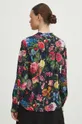 Bluzka damska w kwiaty kolor granatowy 100 % Wiskoza