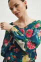 Bluzka damska w kwiaty kolor turkusowy RS24.BDD305 turkusowy