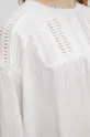 Bluzka damska oversize z ozdobnymi wstawkami kolor biały Damski