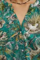 Bluzka bawełniana damska oversize wzorzysta kolor turkusowy Damski