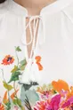 Bluzka damska regular w kwiaty kolor biały Damski