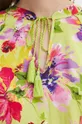 Bluzka damska regular w kwiaty kolor zielony Damski