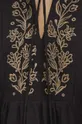 Bluzka bawełniana damska z ozdobnym haftem kolor czarny Damski