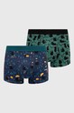 Bokserki bawełniane męskie z domieszką elastanu wzorzyste (2-pack) kolor multicolor dzianina multicolor RS24.BIM708