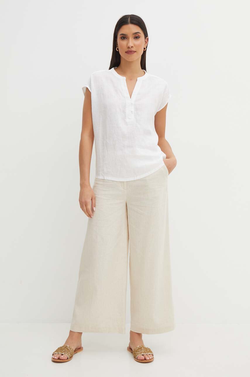 Medicine bluzka lniana RS24.BKD906 biały RS24