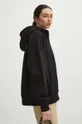 Bluza damska z kapturem gładka kolor czarny czarny