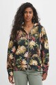 Bluza damska z kapturem wzorzysta kolor zielony z elastanem turkusowy RS24.BLD031