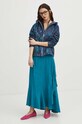 Bluza bawełniana damska wzorzysta kolor granatowy RS24.BLD051 granatowy RS24