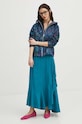 Bluza bawełniana damska wzorzysta kolor granatowy RS24.BLD051 granatowy RS24