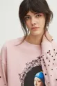 Bluza damska z kolekcji Eviva L'arte z aplikacją kolor różowy Damski