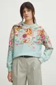 Bluza damska z kolekcji Eviva L'arte kolor turkusowy turkusowy