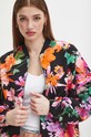 Bluza damska w kwiaty kolor czarny czarny RS24.BLD903