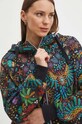 Bluza damska z kapturem wzorzysta kolor czarny czarny RS24.BLDA03