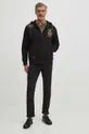 Bluza męska z kapturem z nadrukiem kolor czarny czarny