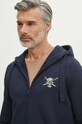 Mikina pánská s kapucí s potiskem tmavomodrá barva RS24.BLM801 námořnická modř