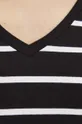 Bavlnené tričko s dlhým rukávom s elastanom dámske čierna farba Dámsky