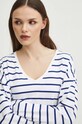 Longsleeve bawełniany damski z elastanem kolor biały biały RS24.BUD030