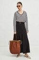 Longsleeve bawełniany damski z domieszką elastanu kolor czarny RS24.BUD030 czarny RS24