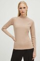 Longsleeve damski gładki kolor beżowy beżowy RS24.BUD100