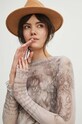 Longsleeve damski z kolekcji Eviva L'arte wzorzysty kolor beżowy RS24.BUD250 beżowy