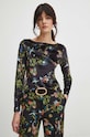 Longsleeve damski z kolekcji Eviva L'arte wzorzyste kolor czarny RS24.BUD252 czarny RS24