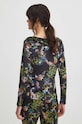 Longsleeve damski z kolekcji Eviva L'arte wzorzyste kolor czarny czarny RS24.BUD252